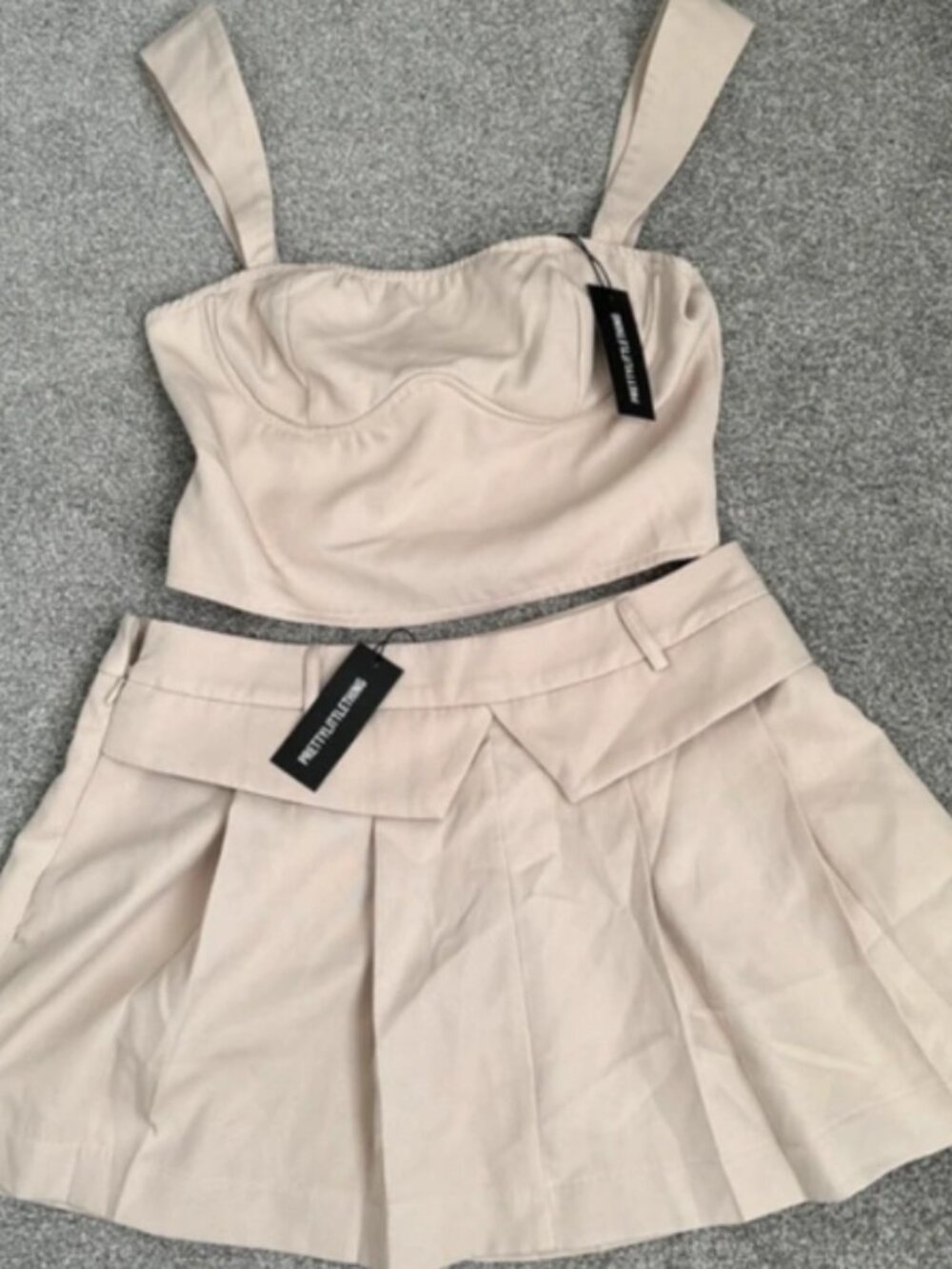 Sweet beige camisole dress set